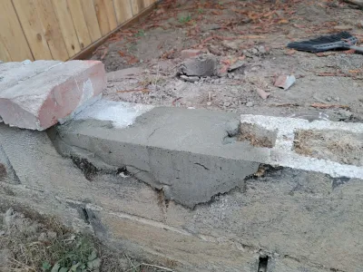 Brick retaining wall repair